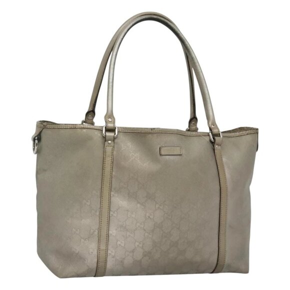 GUCCI GG Implementation Tote Bag Silver 197953 Auth 129342 - Picture 1 of 15